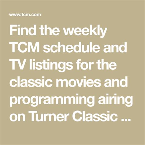 tcm schedule tv listings.